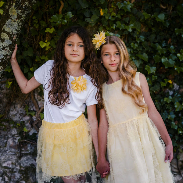 DAISY EMBROIDERED TULLE SKIRT
