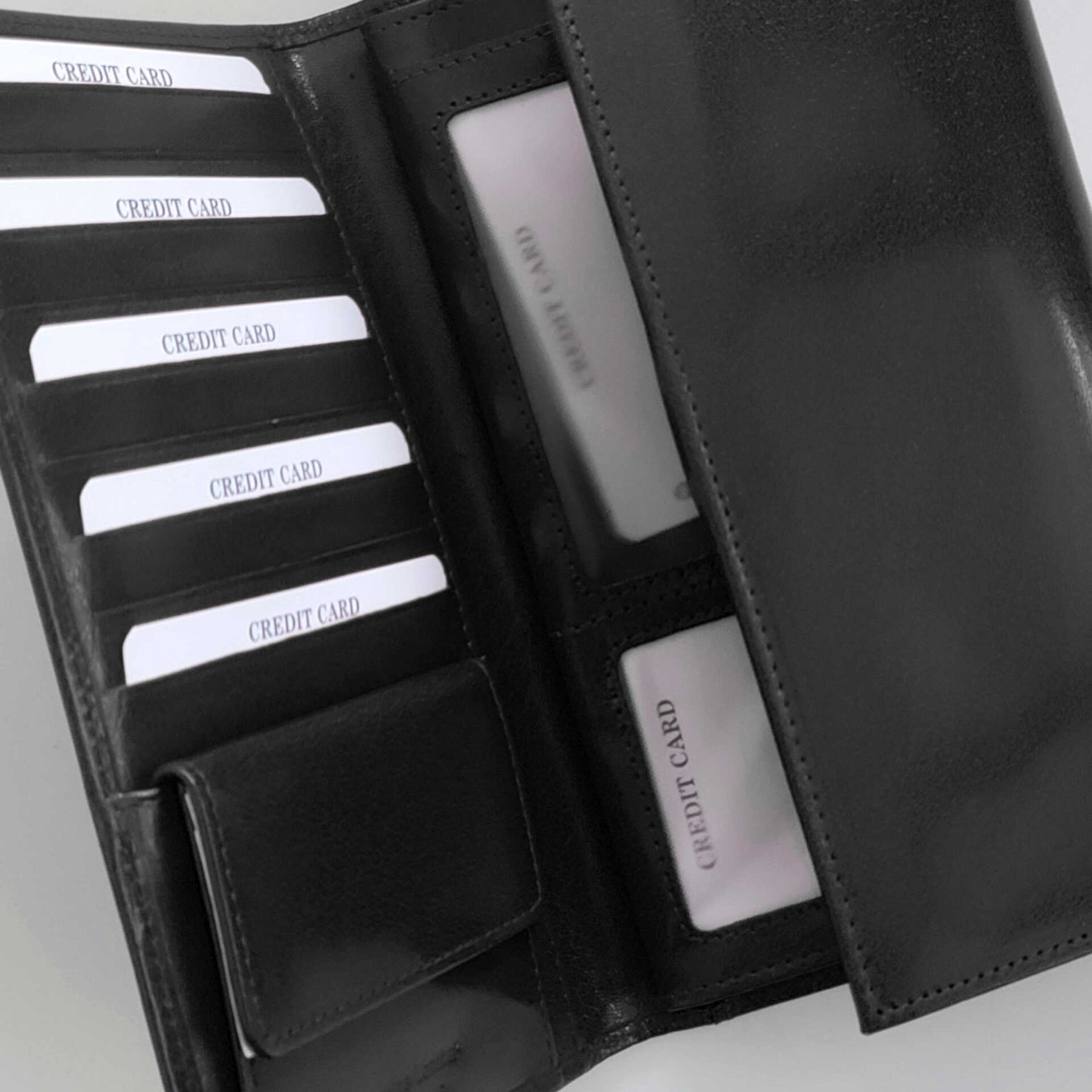 Large black patent leather WALLET