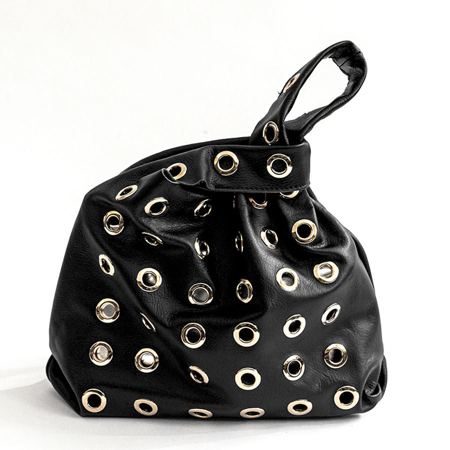 ADELE - Black nappa leather sail bag