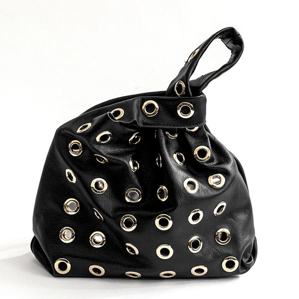 ADELE - Black nappa leather sail bag