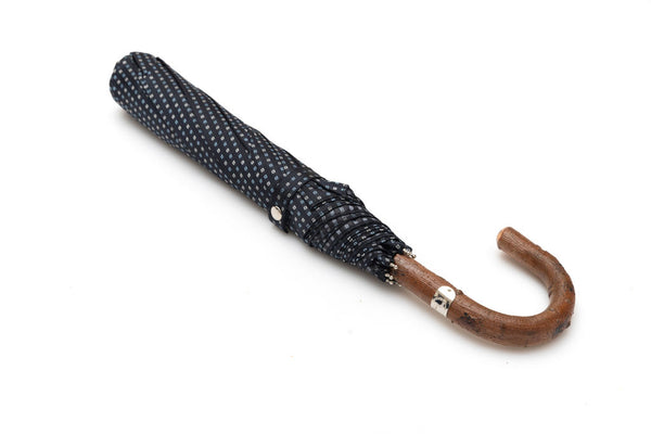 Mario Talarico folding umbrella blue checked elm handle