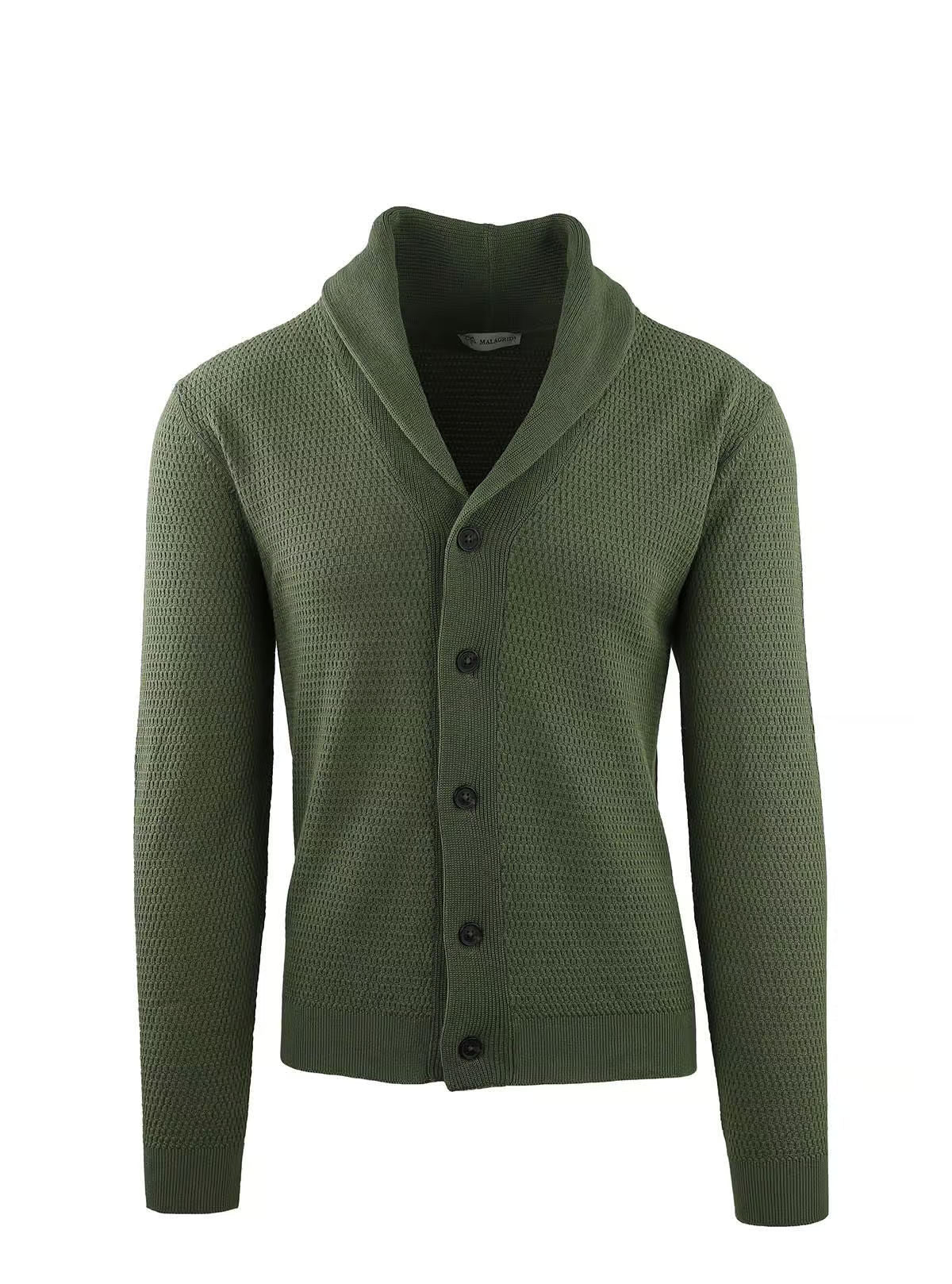SHAWL COLLAR CARDIGAN WITH WEAVE WORKMANSHIP