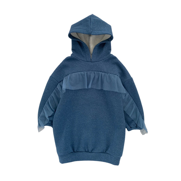 ABITO IN FELPA LUREX CON CAPPUCCIO