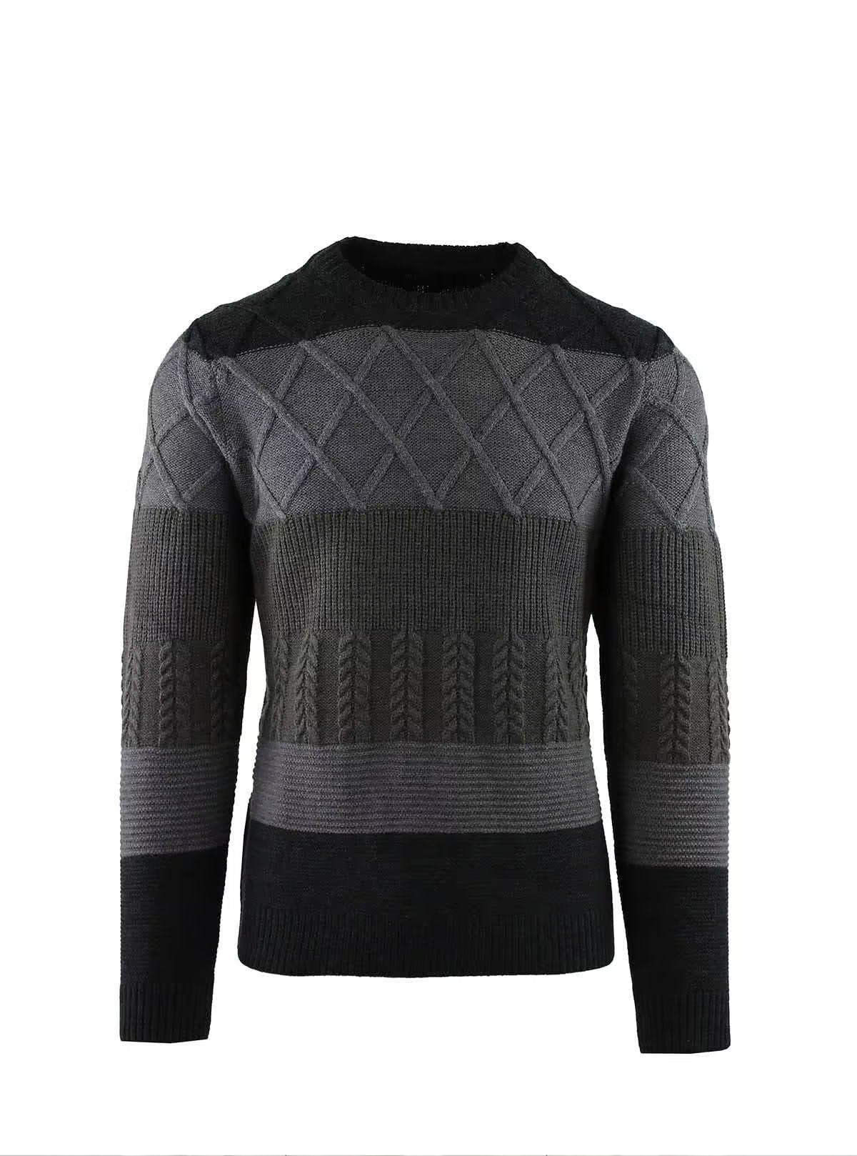 MULTI-WORKED CREW NECK