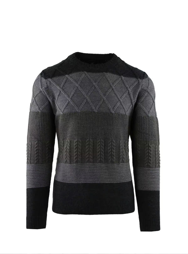 MULTI-WORKED CREW NECK