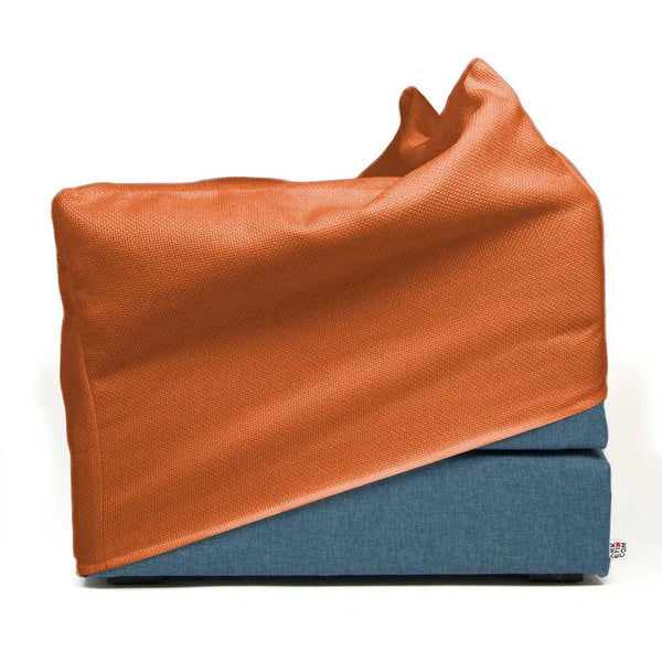 TOUF BLUE, Blue Base Pouf Bed and Pouf Cover 70x63