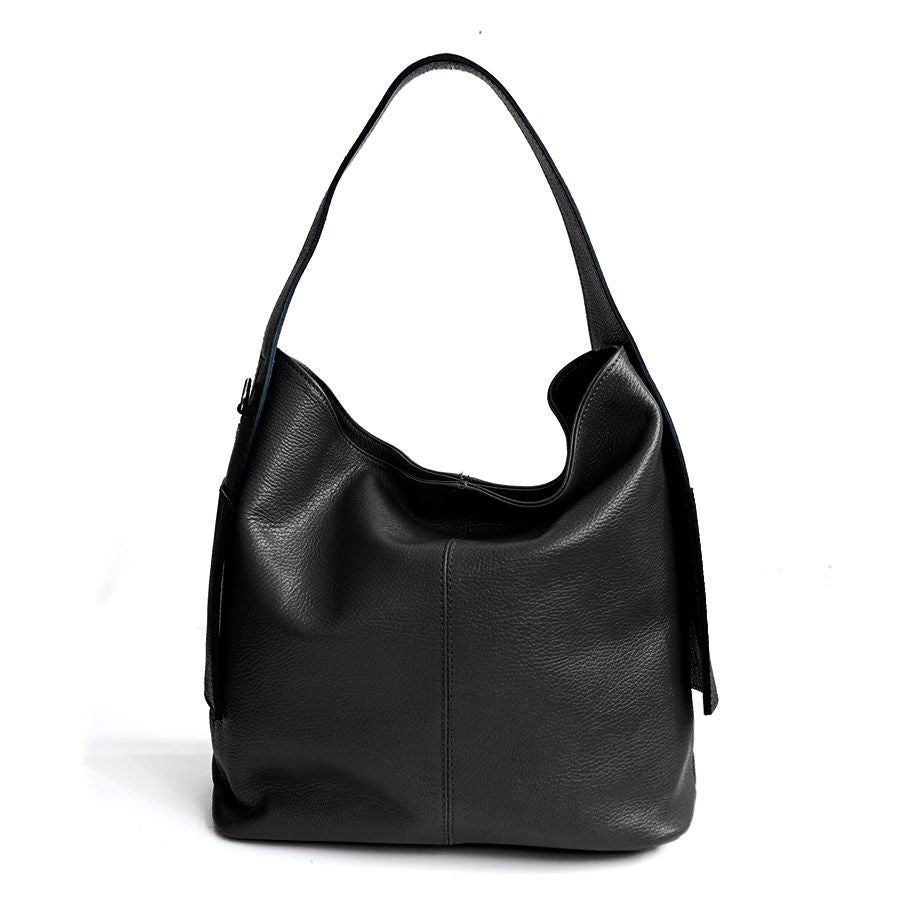 OTTA - Sacca con tasche in pelle nero