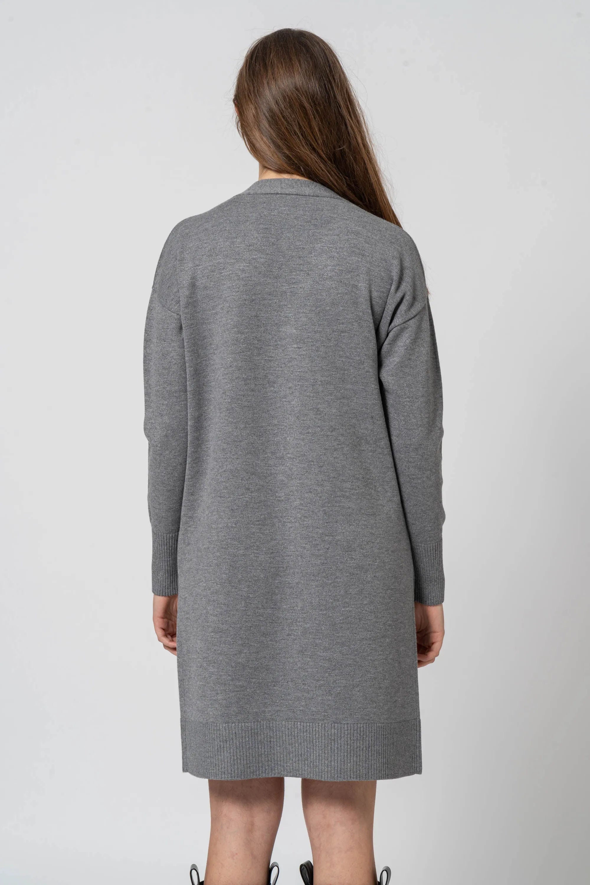 Basic V-neck Cardigan Grey