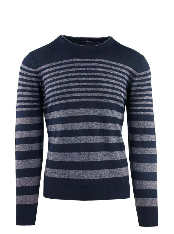 CREW NECK WITH LARGE AND SMALL STRIPES