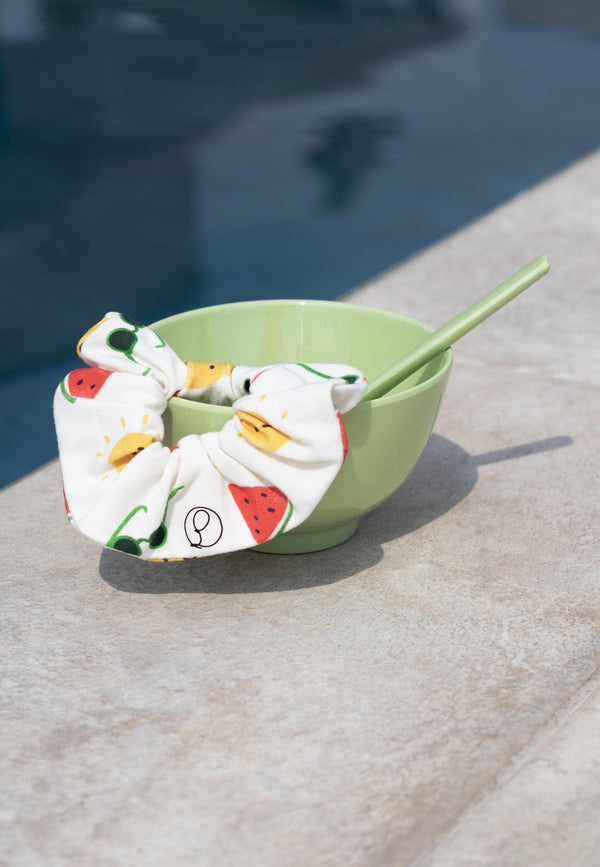 Chouchou (scrunchie) in bambù - Summer vibes - Palloncino blu