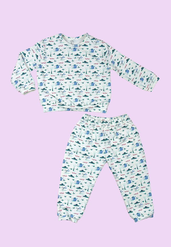 Two Piece Bamboo Pajamas - In the Garden - Blue Balloon