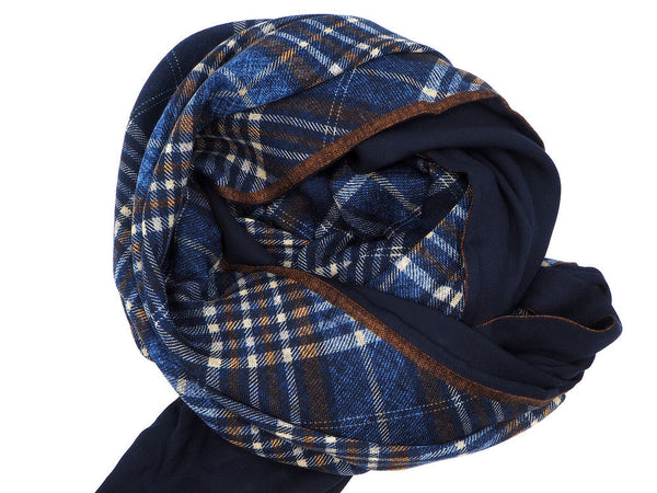 Blue double layer scarf