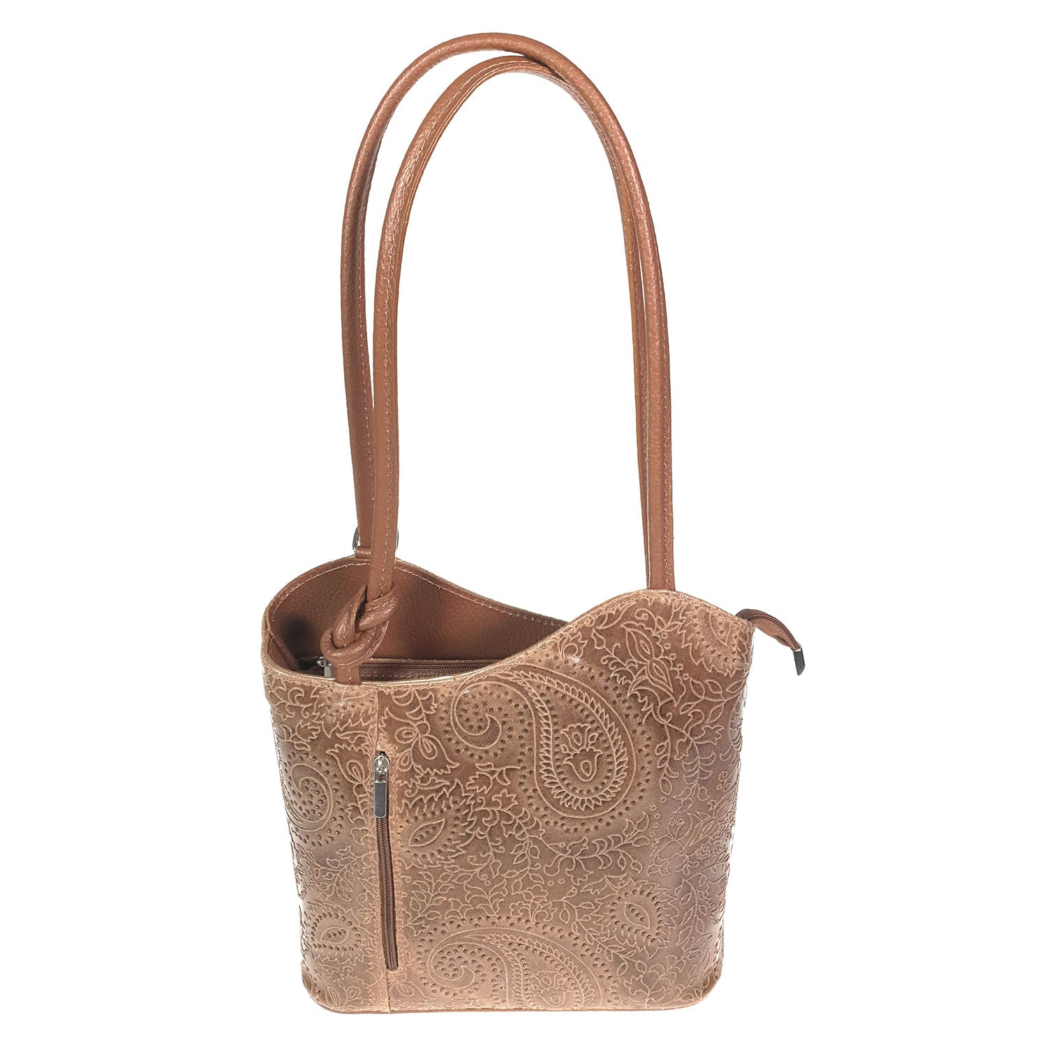 Women's Ostrich Print Leather Shoulder Bag - Cancun 3005. 