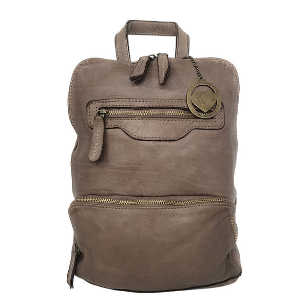 Women's Vintage Style Soft Leather Shoulder Backpack - 27x33x12 Cm - K023 