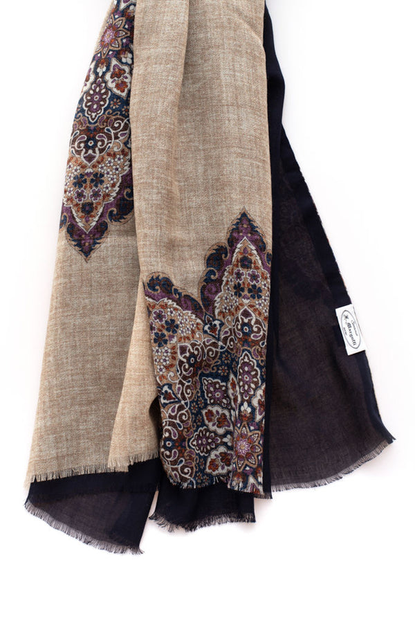 Double layer pure wool scarf