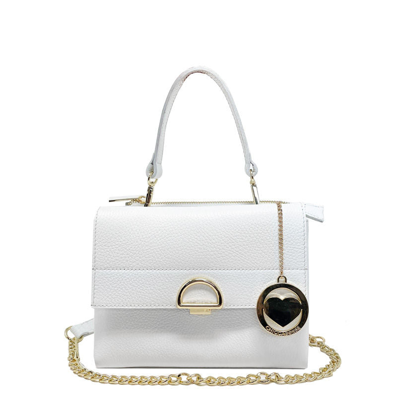 Small Clutch Bag Double Compartment Leather with Chain - K054 