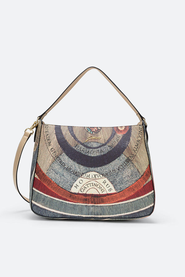 Medium Planetarium Classic Hobo Bag Beige Leather Finishing