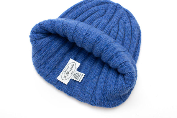 Blue pure cashmere hat