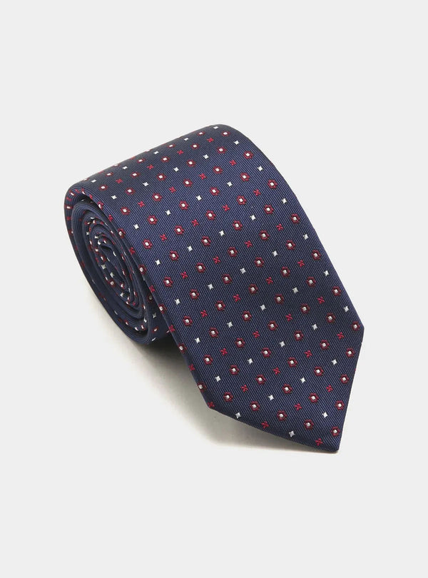 Patterned silk tie