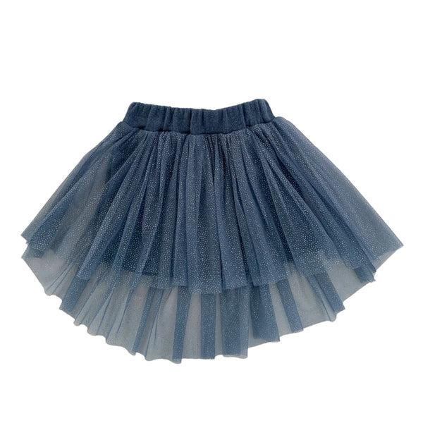 ASYMMETRIC GLITTER TULLE SKIRT