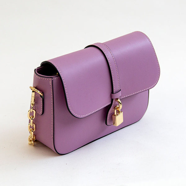 DEA - Elegant lilac leather postman