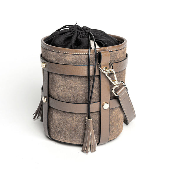 DONATELLA - secchiello in pelle taupe