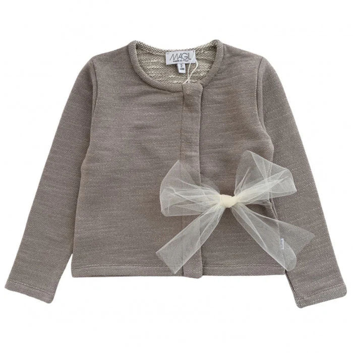 CARDIGAN FELPINA ORZO FIOCCO TULLE
