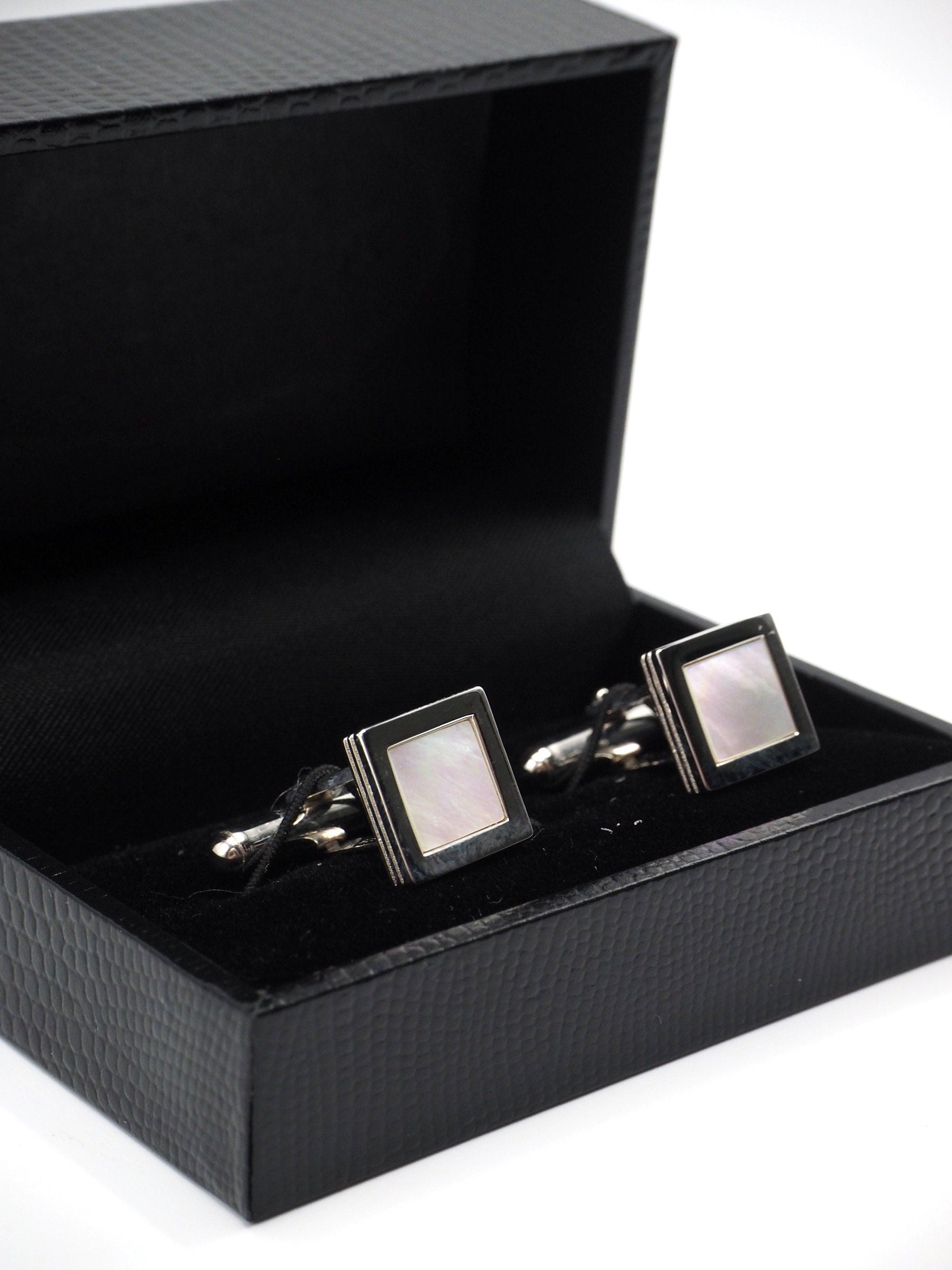 Elegant square mother of pearl cufflinks