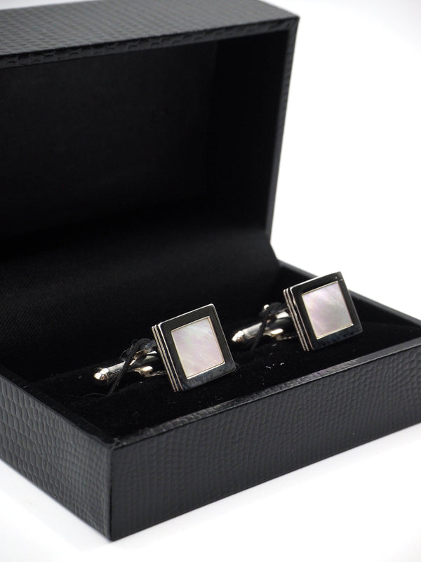 Elegant square mother of pearl cufflinks