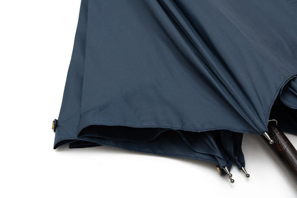 Mario Talarico umbrella solid blue in chestnut wood
