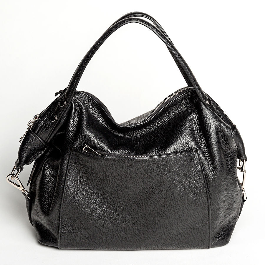 FARA - Maxi bag in black dollar leather