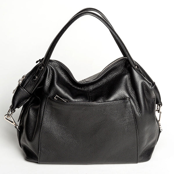 FARA - Maxi bag in black dollar leather