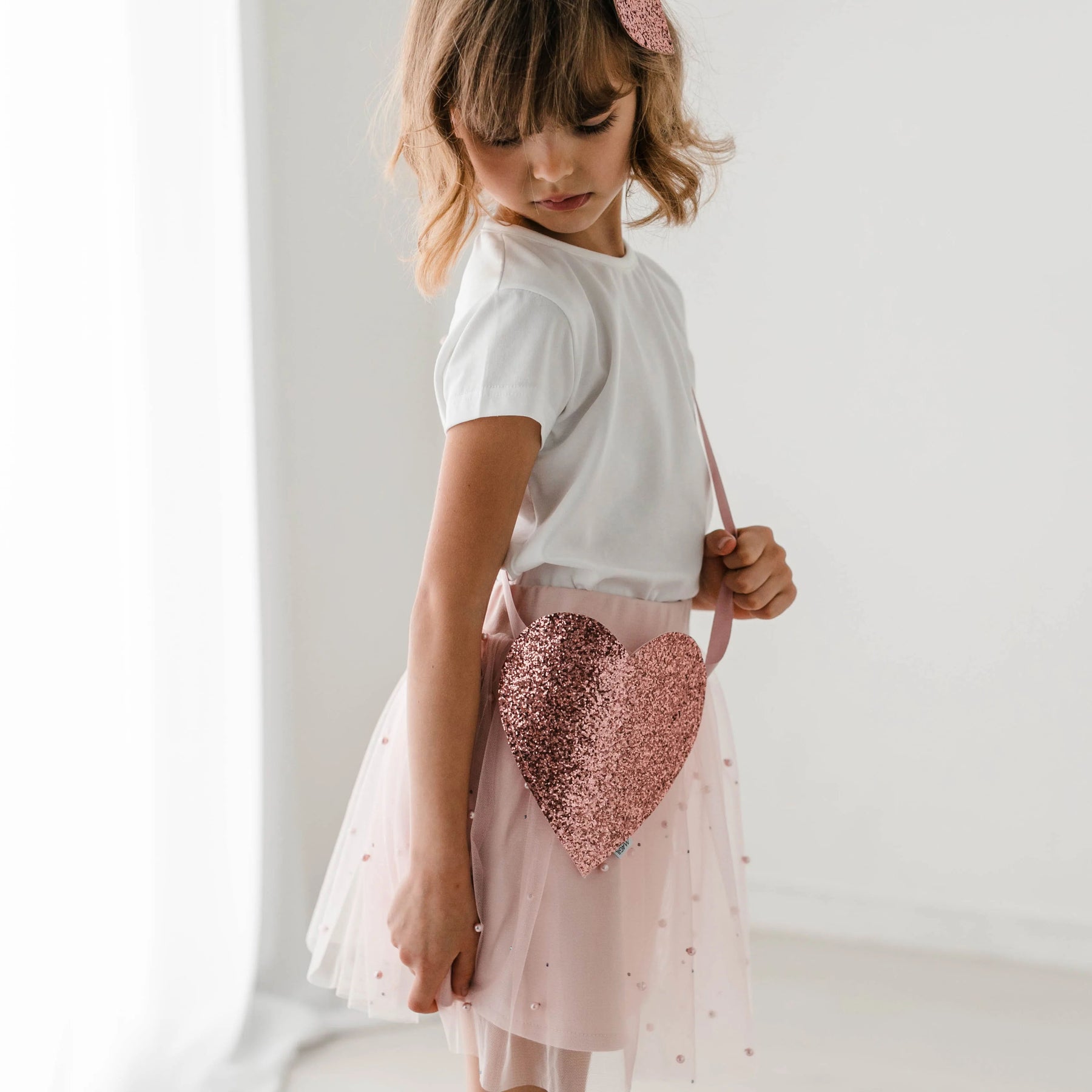GLITTER HEART BAG