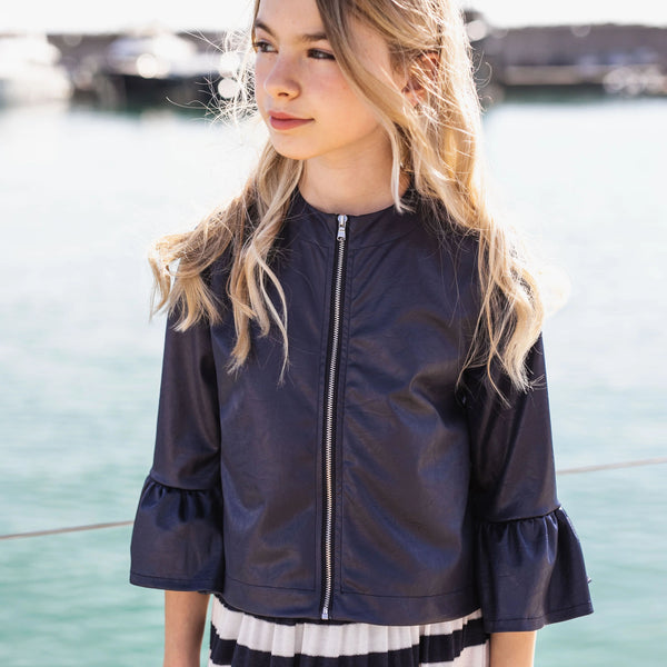 BLUE COATED EFFECT JACKET