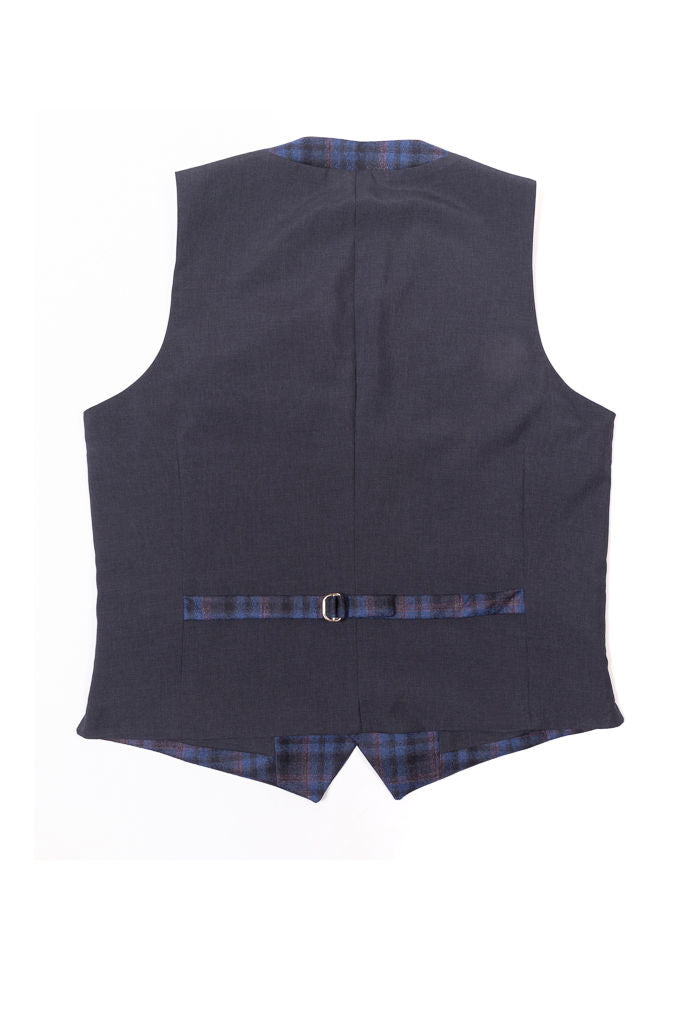 Blue and red checked vest