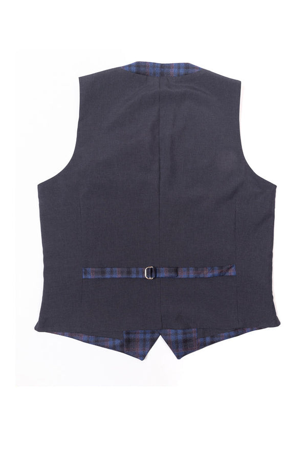 Blue and red checked vest