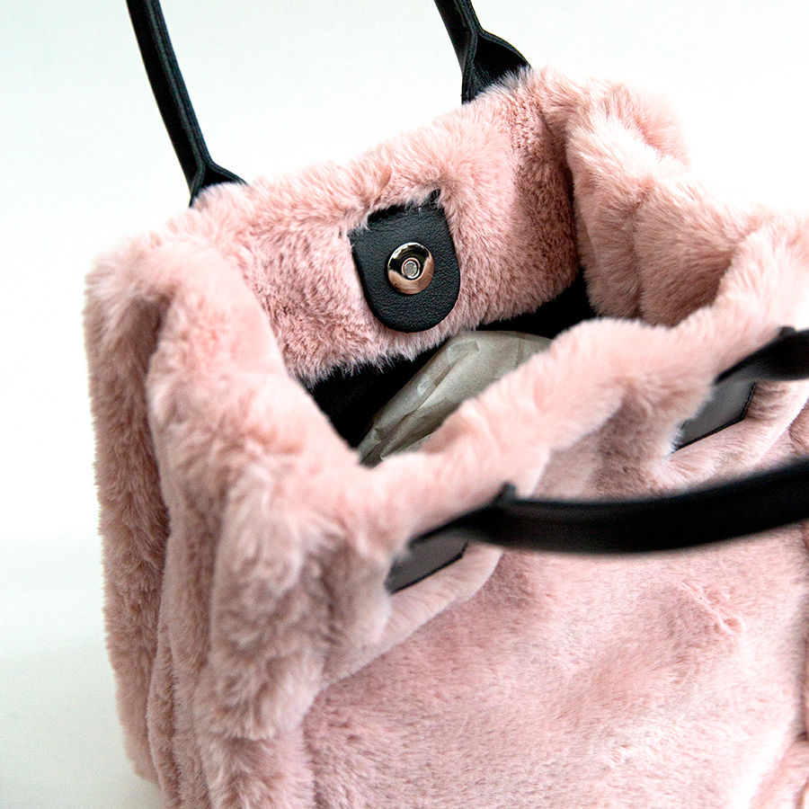 TRUDY BIG - shopping in pelliccia ecologica rosa