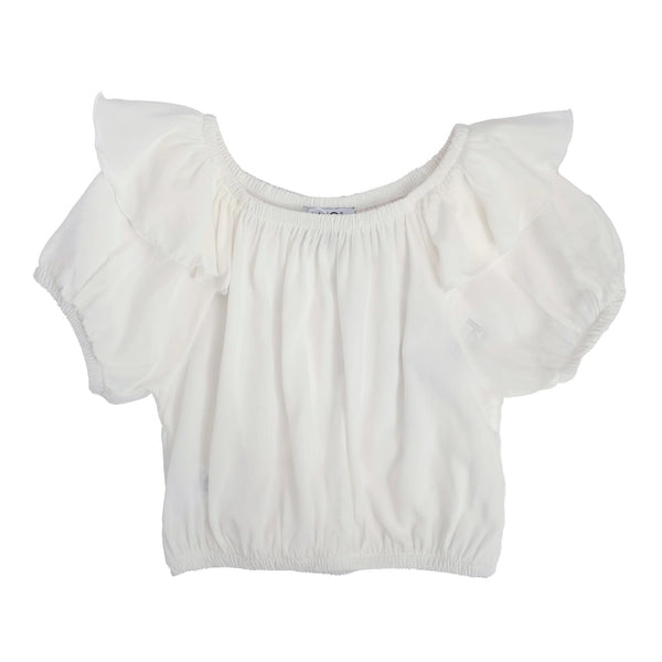 VISCOSE TOP WITH RUFFLES