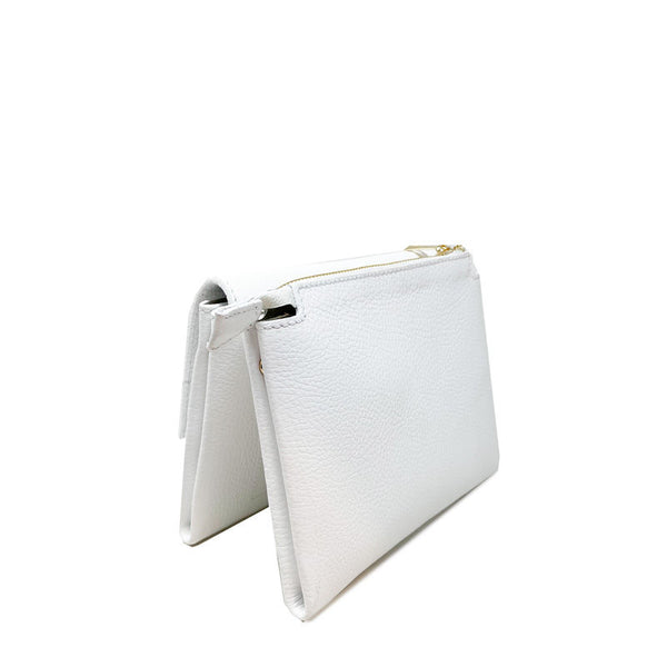 Small Clutch Bag Double Compartment Leather with Chain - K054 