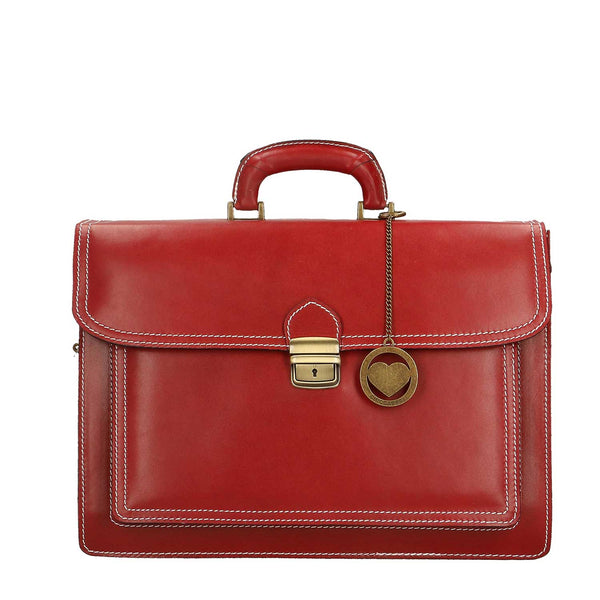 Men's Leather Business Bag, Briefcase, 24 Hour Office Document Holder - 39x30x18 cm - 7008 
