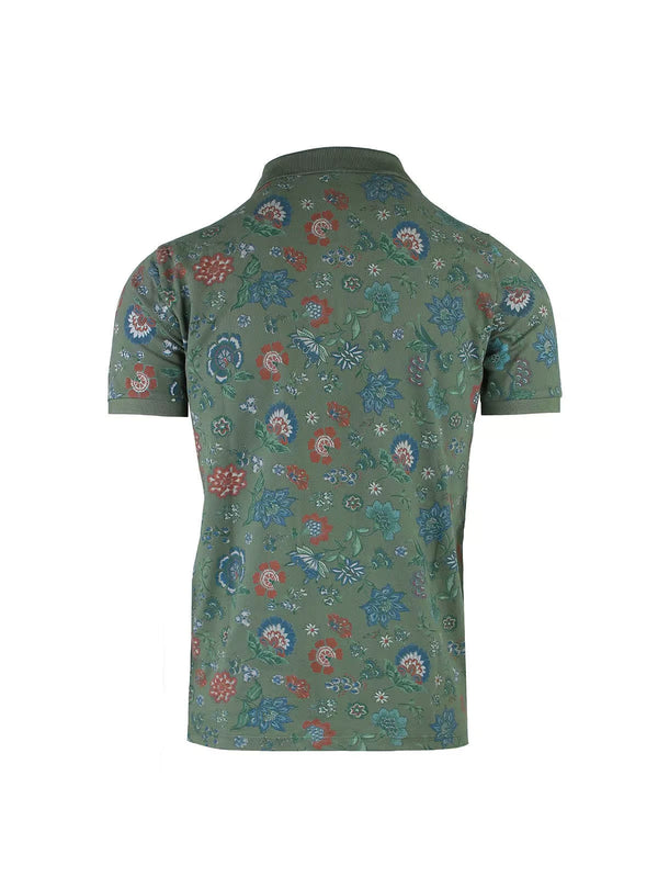 PIQUET FLOWER PRINT SHORT SLEEVE POLO