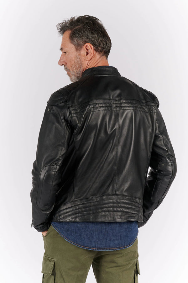 Michele Leather Jacket with Stitching