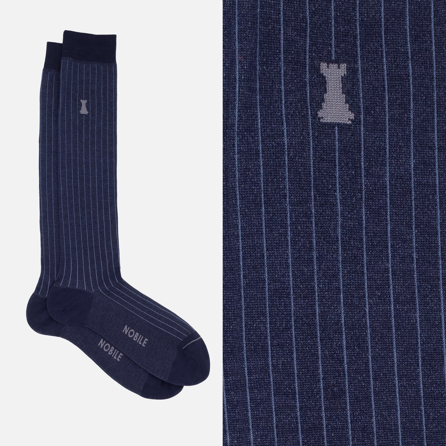 Starry Dinner Box of 6 Long Socks - 3x Ribs &amp; 3x Polka Dots