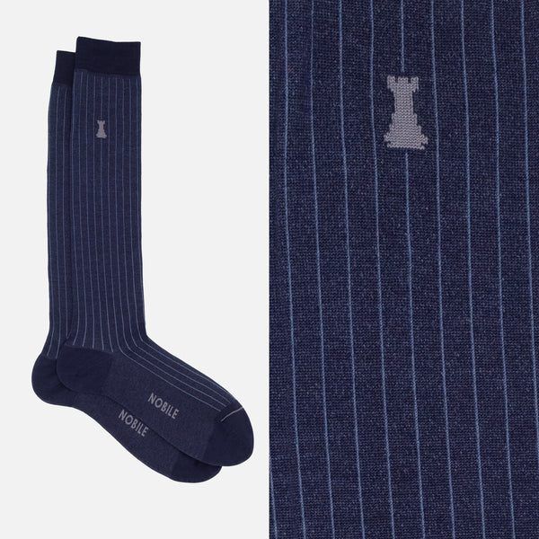 Starry Dinner Box of 6 Long Socks - 3x Ribs &amp; 3x Polka Dots