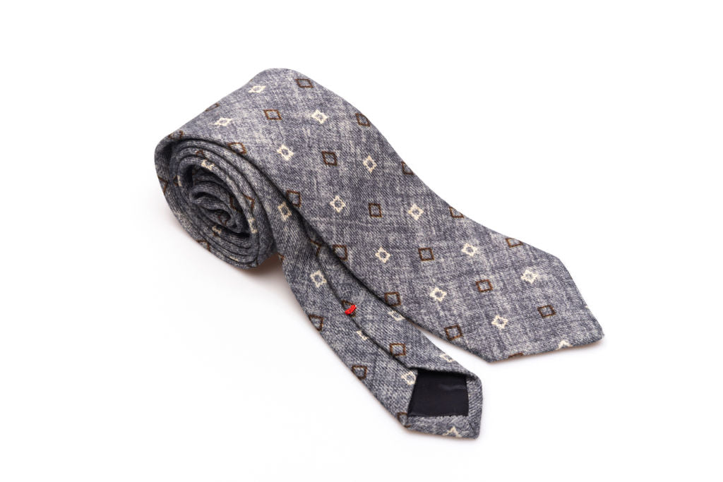 Grey pure wool tie