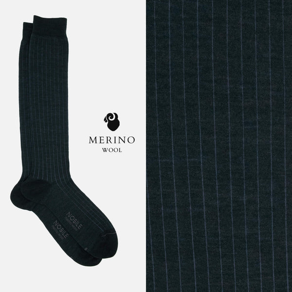 St. Moritz - Box of 6 Merino Wool Long Socks - Ribs &amp; Pois