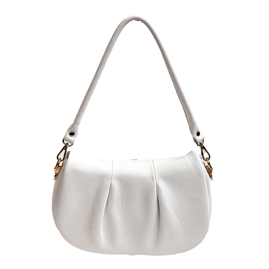 CLELIA - Borsa a spalla in pelle bianco