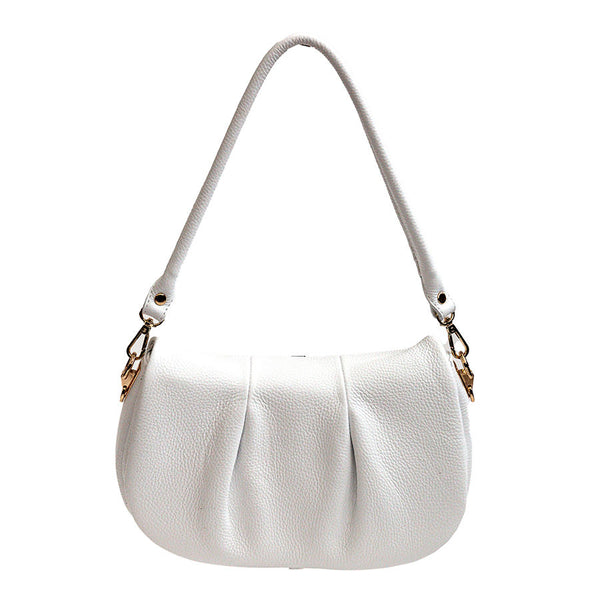 CLELIA - Borsa a spalla in pelle bianco