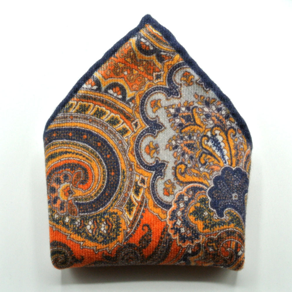 Orange clutch bag in pure wool