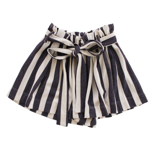 SHORTS A CARAMELLA IN FELPA RIGATA